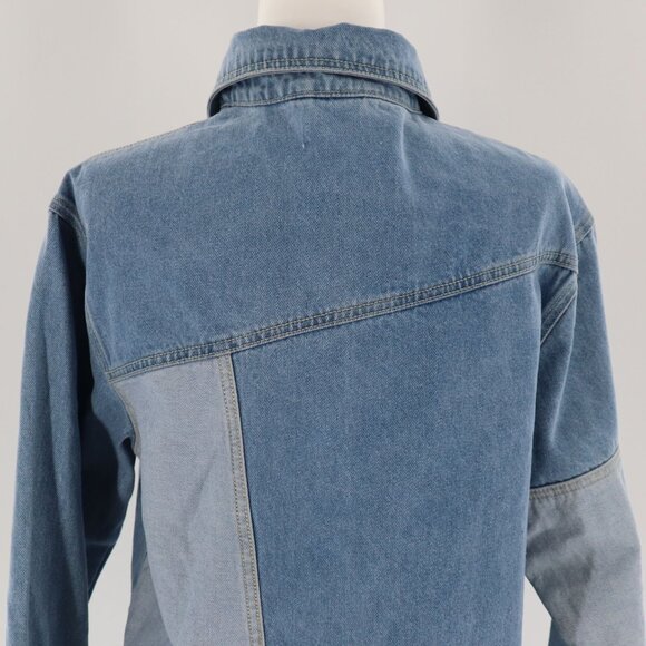 Hustle N Holla Felicity Denim Shacket Women Blue Y2K Casual Trendy Oversized NWT - Picture 10 of 15